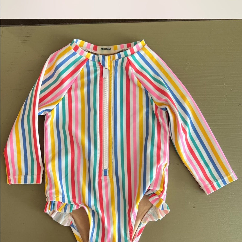 Colorful Striped Long Sleeve Swimsuit